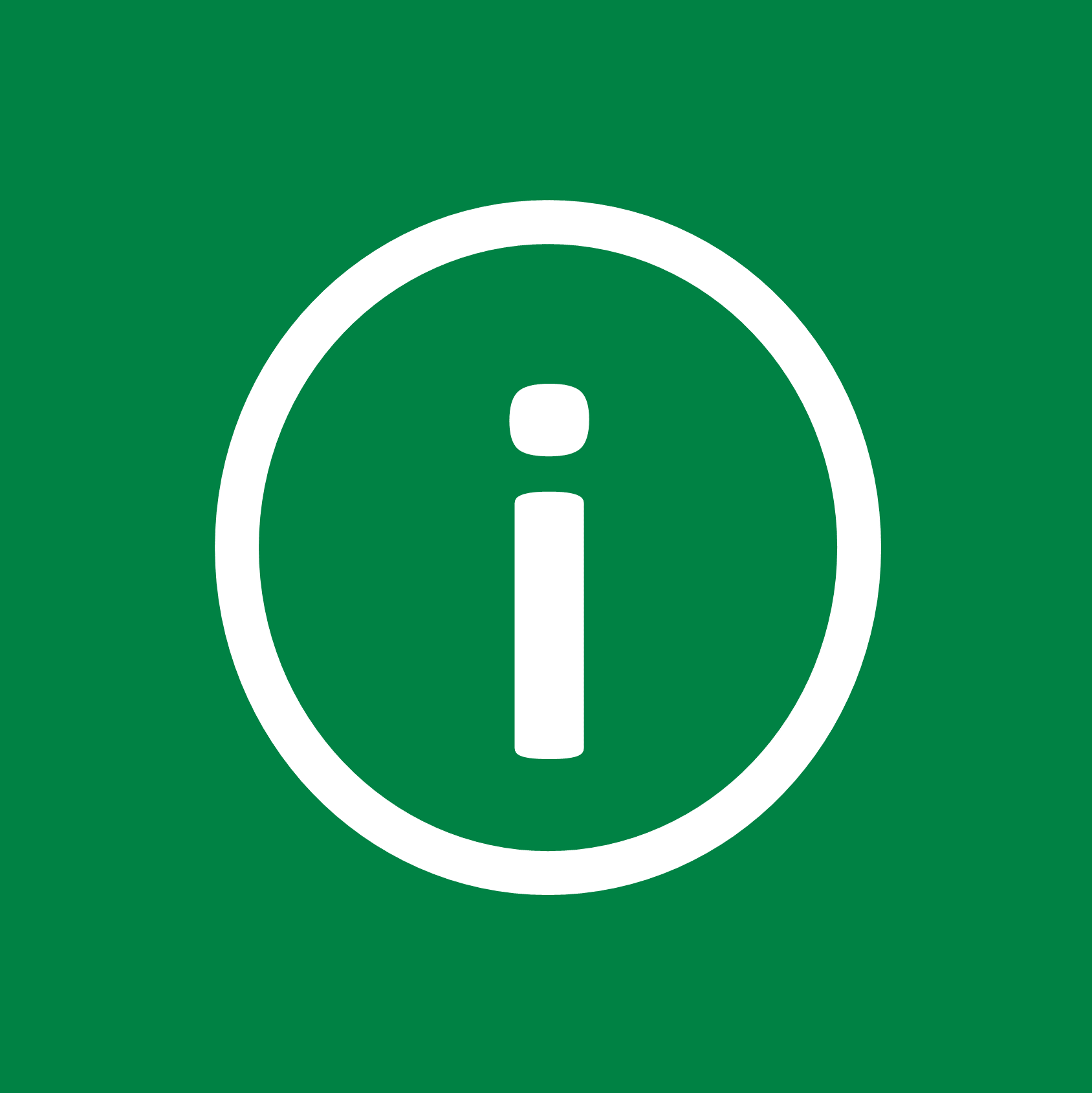 Die Grafik zeigt Informations-Symbol auf dunkelgrünem Hintergrund.