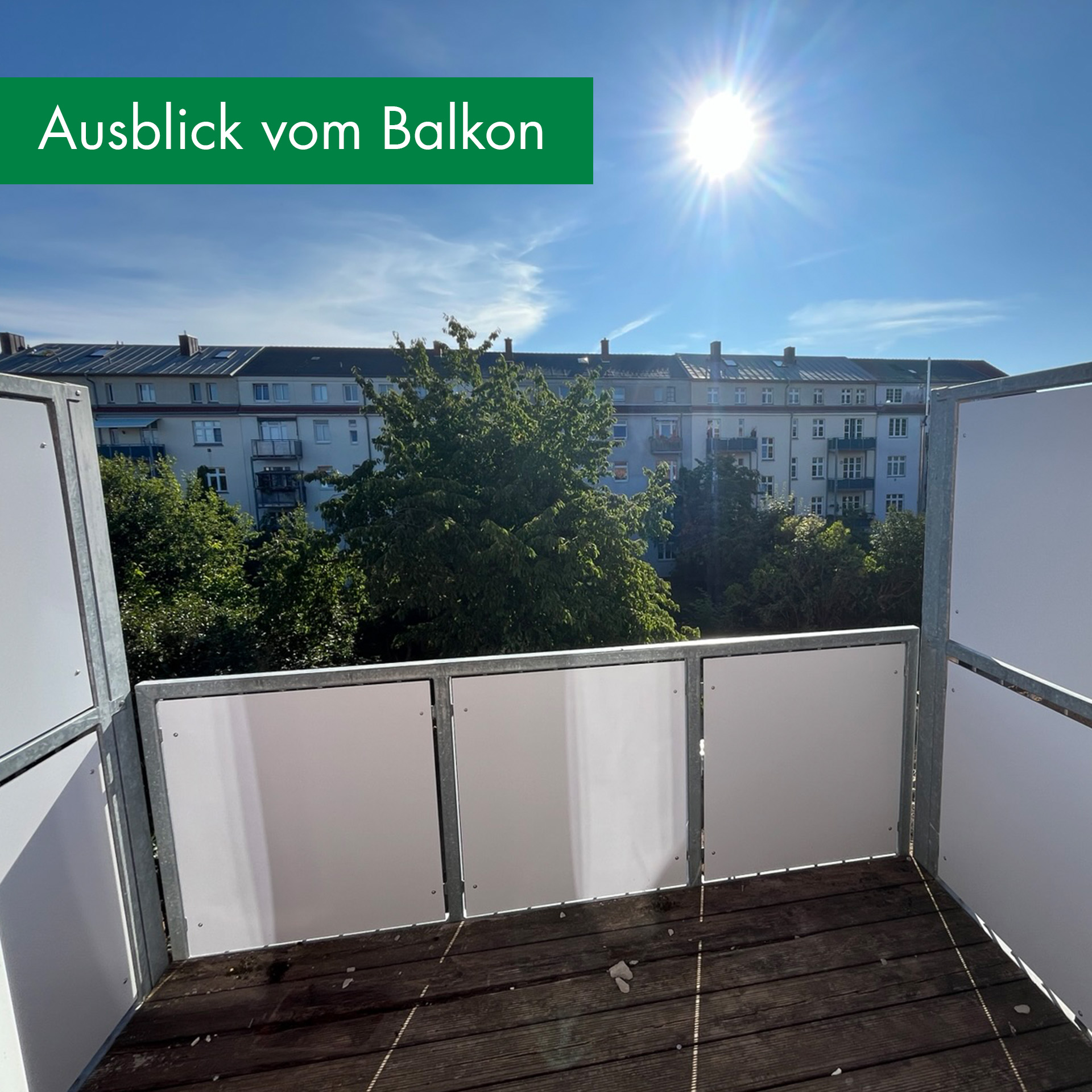 Ausblick vom Balkon im Dachgeschoss